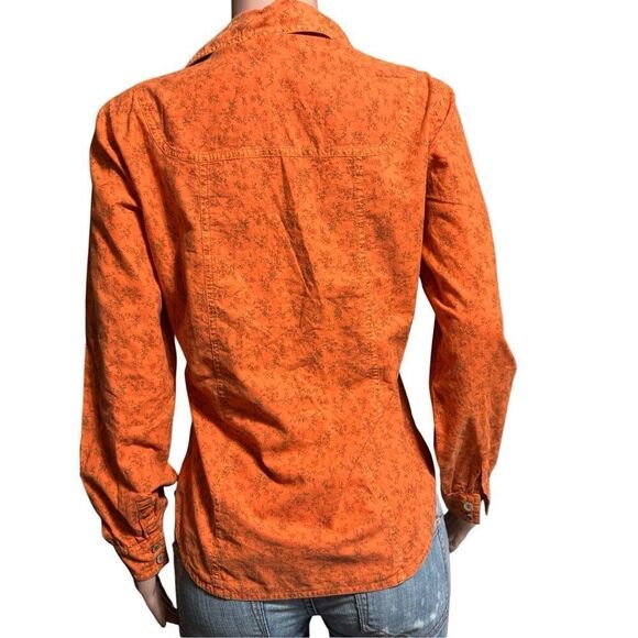 Pulp long-sleeve floral apricot button-up casual top M - Picture 3 of 5